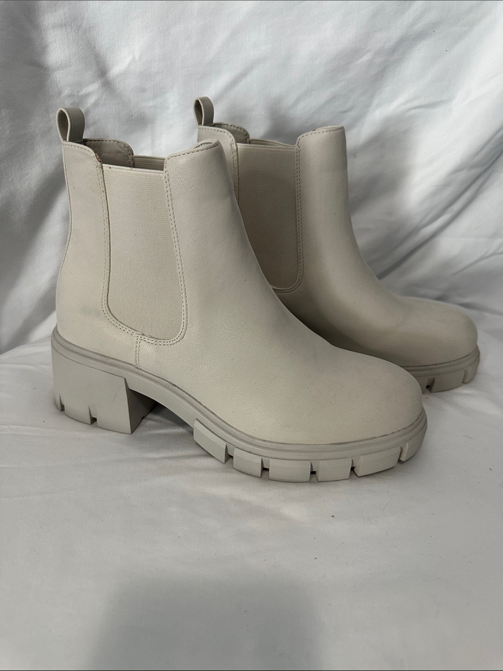 MIA Cream Chunky Chelsea Booties